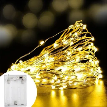 

2M 5M 10M LED string 20 50 100 LED Starry String battery Lights Fairy LED Copper Wire for Party Christmas Wedding decor lighting