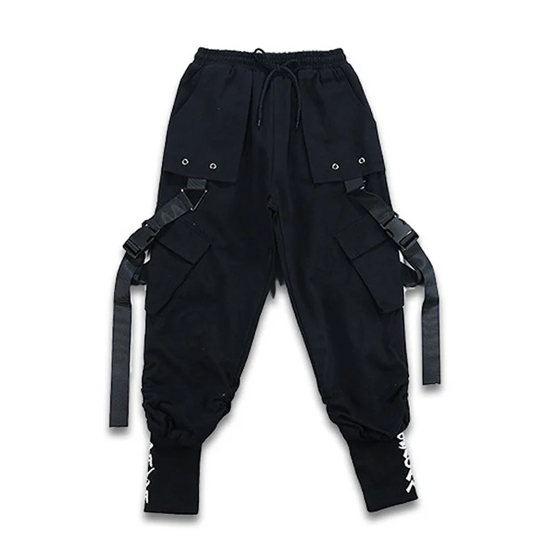 Hip Hop Jogger Tactical Cargo Pants Children Dance Costume for Girls Boys