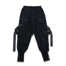 Ropa de Hip-Hop negra para niños y niñas, pantalones Cargo tácticos para correr, ropa de calle Harajuku, disfraz de baile