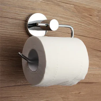 

Chrome Polished Stainless Steel Bathroom Toilet Roll WC Paper Holder Mount Hook Wall Mounted Tissue Towel Shelf Rack