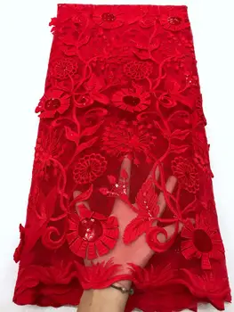 

Red Gold Blue African Milk sequins Lace Embroidery African Cord Lace 2020 Switzerland French Nigerian Lace Fabrics High Quality