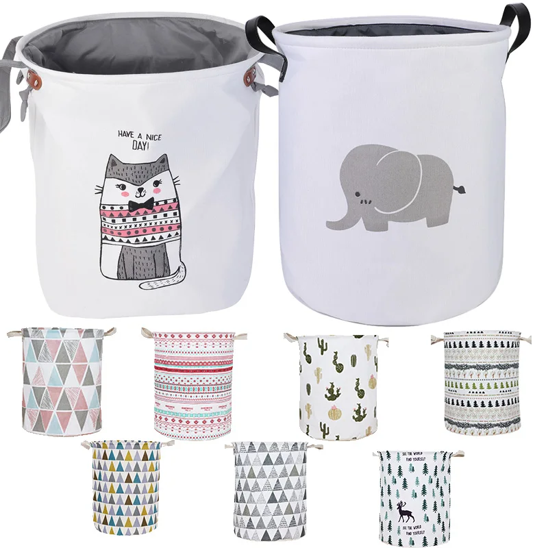 

Laundry Basket Cute Animal Foldable Toy Storage Picnic Dirty Clothes Basket Box Cotton Wash Clothes Box Baby Organizer