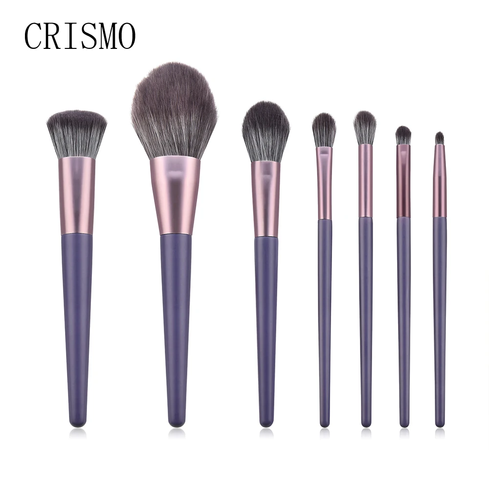 

CRISMO New Arrival 7 Pcs Makeup Brush Set Soft Synthetic Hair Cosmetics Foundation Powder Blending Blush Lady Beauty Makeup Tool