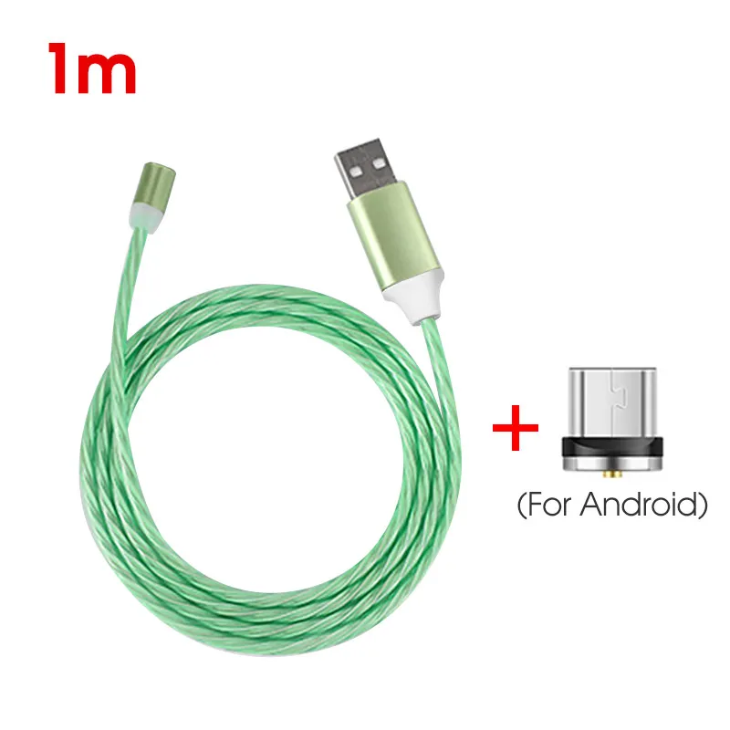 Магнитное светящееся зарядное устройство type-C type C USBC Micro USB для iPhone для samsung для Xiaomi быстрое зарядное устройство кабель Anker зарядный шнур - Цвет: 4828303