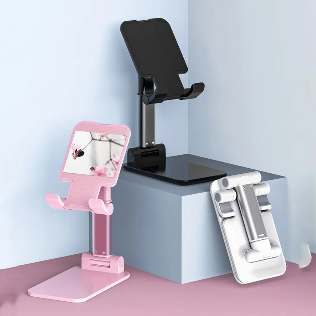 

202020 New Mobile Phone Tablet Desktop Stand Creative Folding Retractable Metal Bracket Ergonomic Design Adjustable Phone Stand