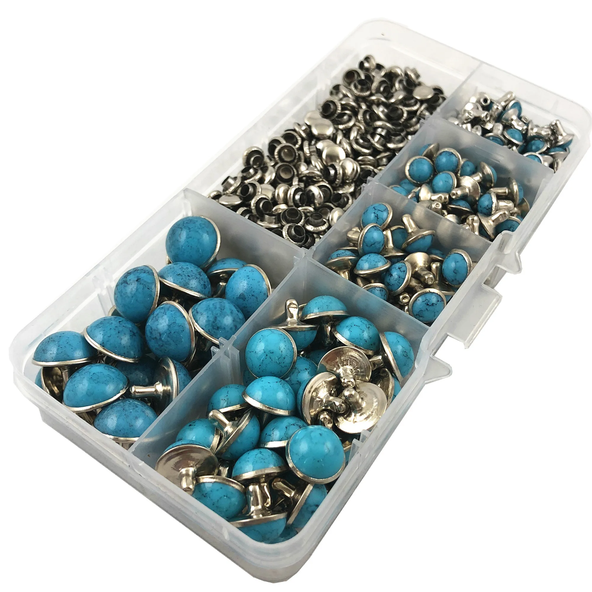 YORANYO 240 комплекты синие бирюзовые быстрые заклепки серебристого цвета металлические шпильки подходят для сумки обувь браслет Tandy кожа
