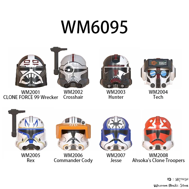 

8PCS Single Sale Movie Series Figure CLONE FORCE 99 Wrecker Crosshair Hunter Tech Action Figure Building Blocks Head Kids Toys
