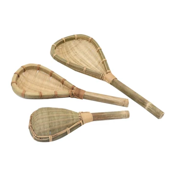 

Handmade Bamboo Woven Rice Spoon Kitchen Tools Long Handle Colander for Food Household Kitchen Supplies,3 Pack