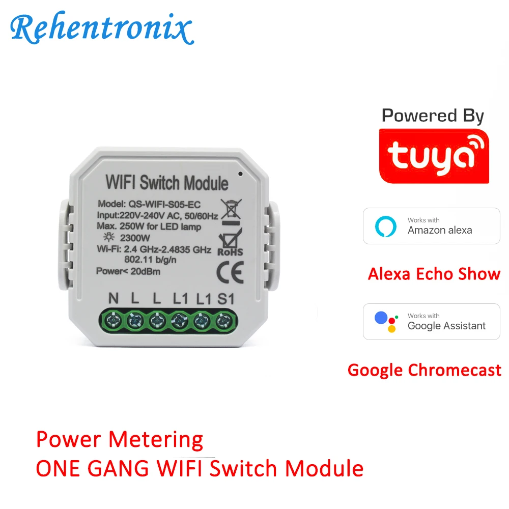 Устройство для измерения мощности Tuya Power ed Smart Life Wi Fi один выключатель модуль