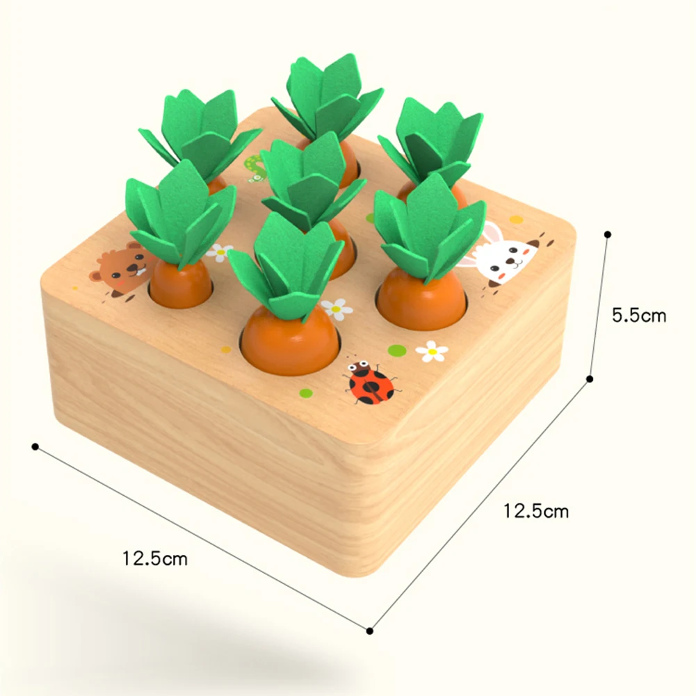 Игушки juguetes деревянный блок потянув морковку игра дети монтессори игрушка блок набор познавательные способности Alpinia игрушка Интерактивная