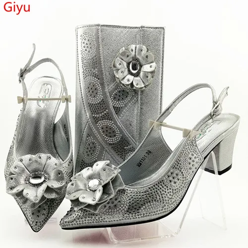 silver shoes and bag for wedding