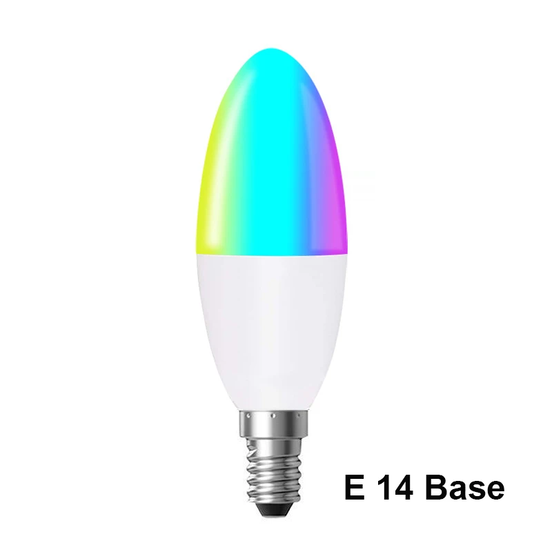 E14 Base Светодиодные свечи Смарт лампа wifi лампа 6 Вт AC85-265V E27 E14 B22 E26 затемнения свет приложение дистанционное управление работа с Alexa Google Home - Испускаемый цвет: E14 Base