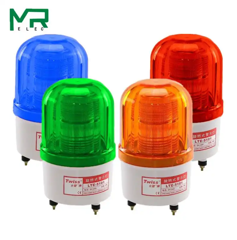Lte 5101 Led Rotating Rotary Strobe Alarm Lamp Light Siren Led Warning Light No Voice 12v 24v 110v 220v Indicator Lights Aliexpress