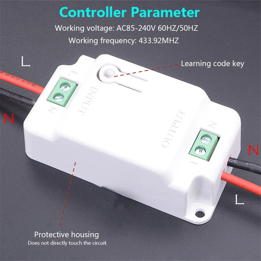  SMATRUL 433Mhz Wireless smart Light Switch RF Remote Control 1000W 50M AC 110V 220V Receiver Wall P - 32971067344