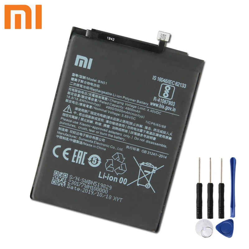 

Xiao Mi Xiaomi BN51 Phone Battery For Xiao mi Redmi 8A Redmi8A Redmi8 Redmi 8 5000mAh BN51 Original Replacement Battery + Tool