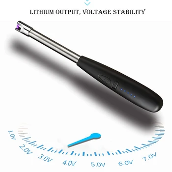 

New Kitchen Outdoor Barbecue Camping Fire USB Rechargeable Arc Lighters Gift Windproof Electric Metal Shell Gas Lighter
