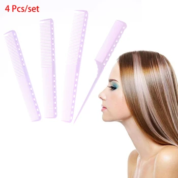 

4 Pcs Anti-Static Diy Hair Styling Hairdressing Plastic Barbers Brush Combs Set