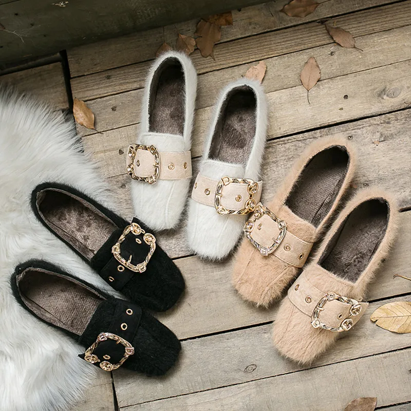 

Moccasin Shoes All-Match Square Toe Dress Flats Women Casual Female Sneakers Shallow Mouth Elegant Autumn 2019 Fashion Women's