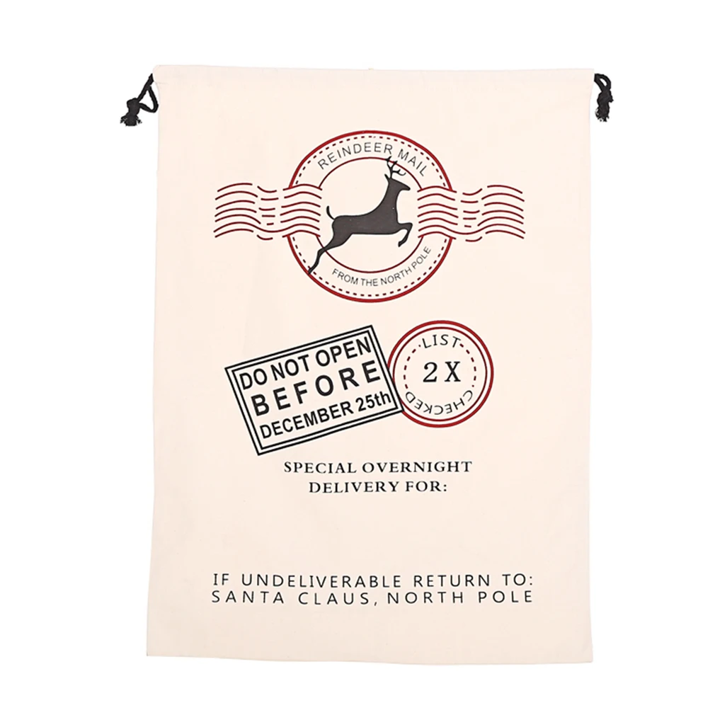 

2017 New Year 1pcs Creative Santa Claus Deer 6 Styles Drawstring Canvas Santa Sack Rustic Vintage Christmas Gift Bag Decoration