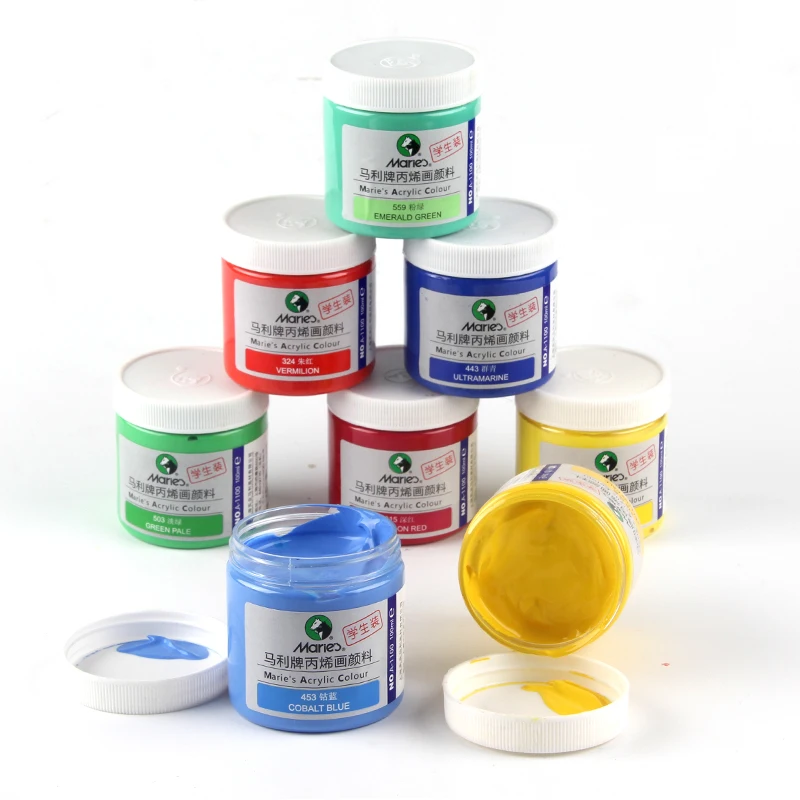 

100ml Acrylic Paint Set 7/12/18/24/32 Color Art Painting Dye For Fabric Clothing Crafts Art Painting Tools