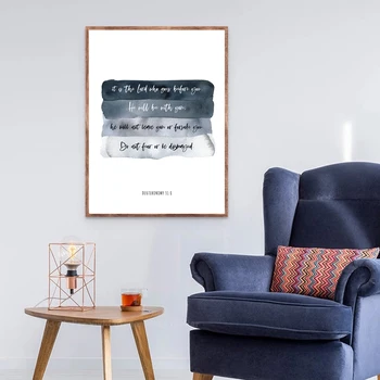 

Deuteronomy 31:8 Bible Verse Prints Do Not Fear Quote Poster I Will Be With You Christian Wall Art Canvas Painting Picture Decor