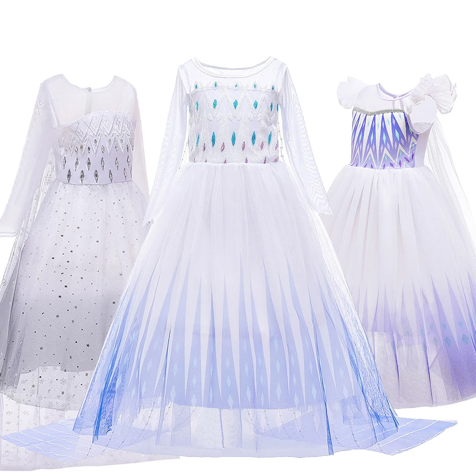 Kids Elsa Dress Little Girls Snow Queen 2 Christmas Costume Children Princess Carnival Vestidos Pageant Luxury 3-10 Years | Детская