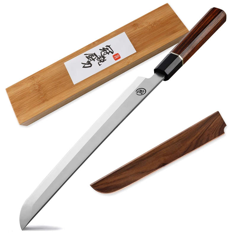 GRANDSHARP Professional Sushi Knives Japanese Sakimaru Knife 10.6'' Stainless Steel Blade