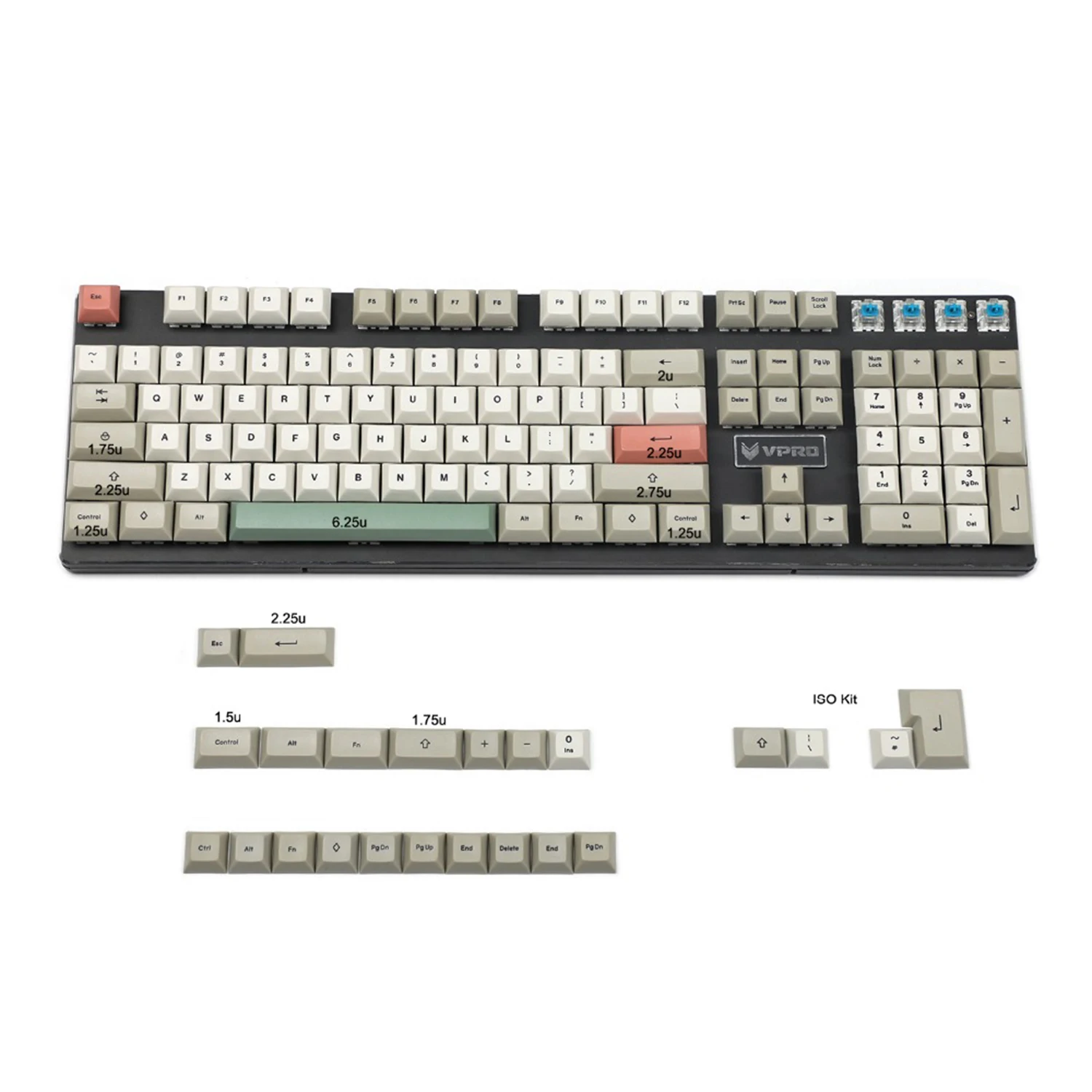 Клавиши для механической клавиатуры DSA Profile 9009 125 Key Dye Sub ANSI ISO AZERTY испанская