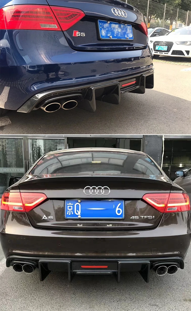 S5 высокое качество карбоновое волокно задние губы автомобильные Ароматические диффузоры для Audi S5 стиль кузова автомобиля комплект 2012
