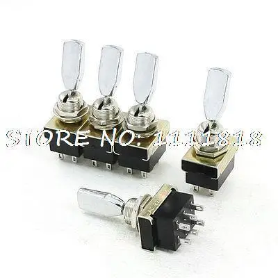 

5pcs AC 220V 3A DPDT On/Off/On 6 Pin Mini Toggle Switches KN3-203B