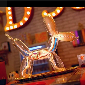

4D Master Artist Transparency Skeletal Anatomy Dog Art Sculpture PVC Craft Abstract Art Dog Statue Home Decorations R4839