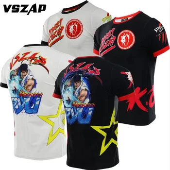 

2020 VSZAP Fashion New Fighting Wrestling Training Fitness Short Sleeve T-shirt MMA Muay Thai Jiu-Jitsu Fighting Sanda T-shirt
