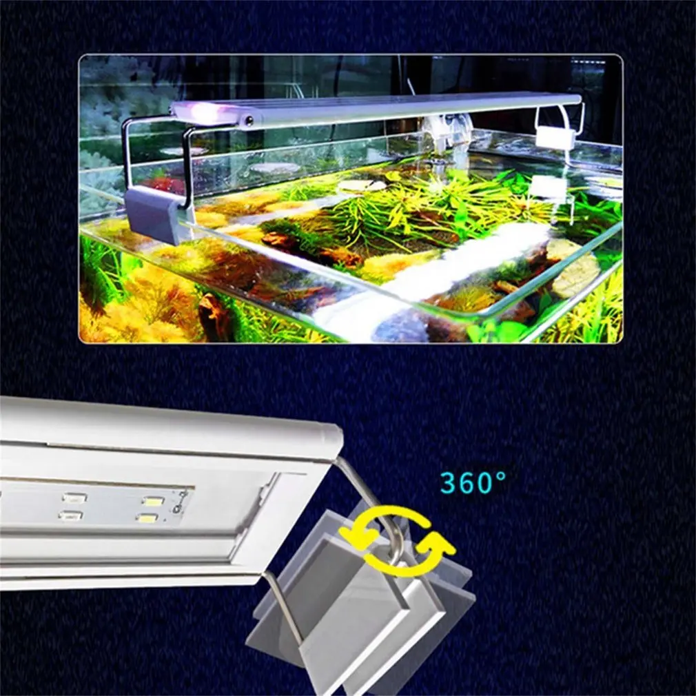 Светодиодный светильник для аквариума ультра-тонкий ультра-яркий аквариумный кронштейн с выдвижным кронштейном из нержавеющей стали