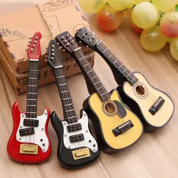 

1:12Dollhouse Electric Guitar Pendant No Sound Miniature Musical Instrument Decorative Accessories mini musical instrument model