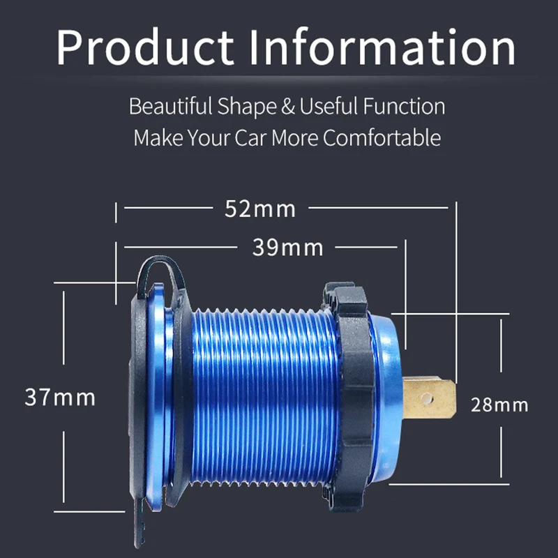 Dual USB 3,0 Автомобильное зарядное устройство для телефона металлический корпус Быстрая зарядка для автомобиля мотоцикла яхты GDeals