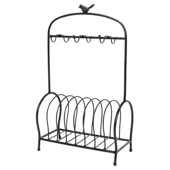 

Bird Cage Shape Table Meal Tray Holder Black Large Capacity Meal Tray Holder Durable Kitchen Storage Tool