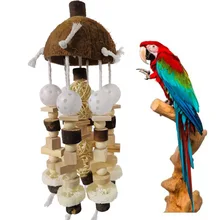 Aliexpress - New Bird Parrot Toy Large Parrot Toy Natural Wooden Blocks Cute Bird Chewing Toy Parrot Cage Bite Toy Suits for Macaws Parrots