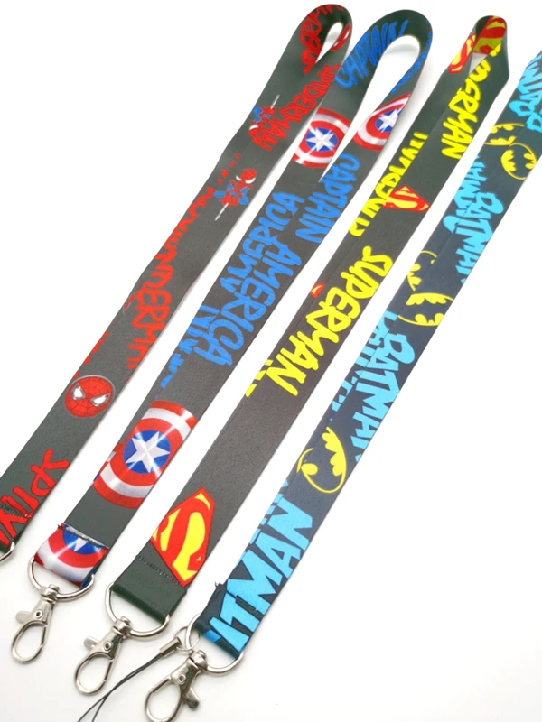

New cartoon Batman superman Captain America Neck Strap Lanyards Badge Holder Rope Pendant Key Chain Accessorie