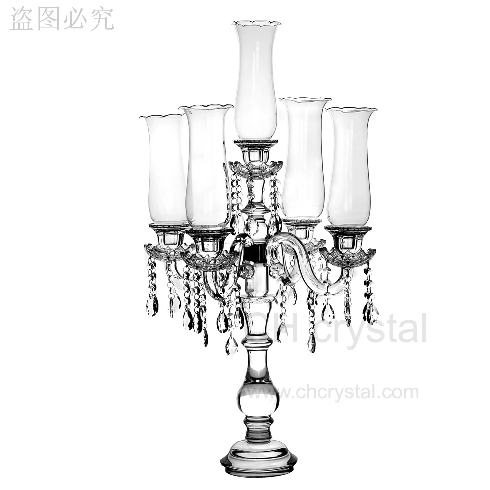 Хрустальный канделябр на 5 рук для свадебного декора подсвечник центрального