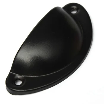 

12pcs Kitchen Cupboard Door Cabinet Knobs Drawer Half Moon Shell Pull Handles black