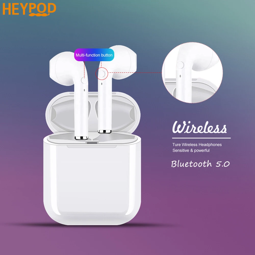 

HEYPOD TWS Wireless Bluetooth Earphone For iPhone 8 Mini Earbuds Sport Wireless Headphones With Mic Headset For Huawei Xiaomi mi