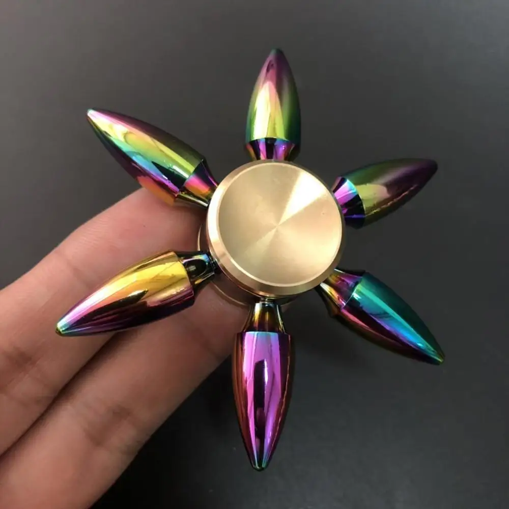 stemning gen kam Rainbow Fingertip Gyro Fidget Copper Spinner Metal Edc Bearing Golden Hand  Spinner Toy for Kids Adults Stress Relieve Boys Gifts