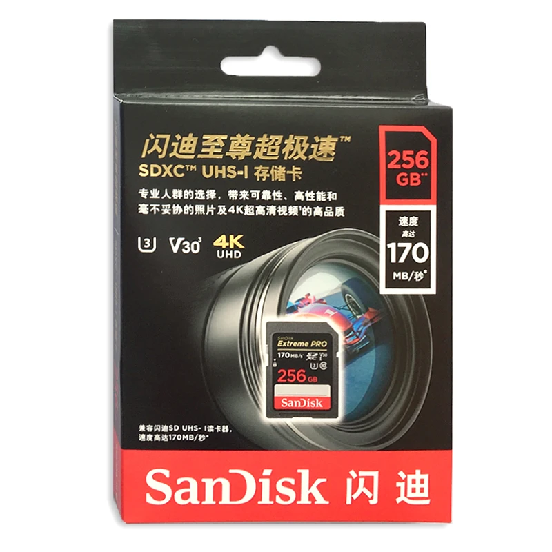 Двойной Флеш-накопитель SanDisk PRO SD карты 95 м/с 32 Гб SDHC 64 Гб 128 256 170 м/с SDXC Class10 V30 U3 4K флеш-карты памяти цифровой SD слот для карт памяти