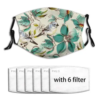 

Anti Dust Cute Flowers And Birds Reusable Breathable 2020 Summer Face Masks PM2.5 Filter Protector Dust Haze Male