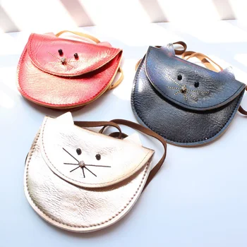 

Hottest Small Cat Messenger Bag For Kids Baby Girls Cute Cat Coin Purse Mini Shoulder Bag Children Small Bag