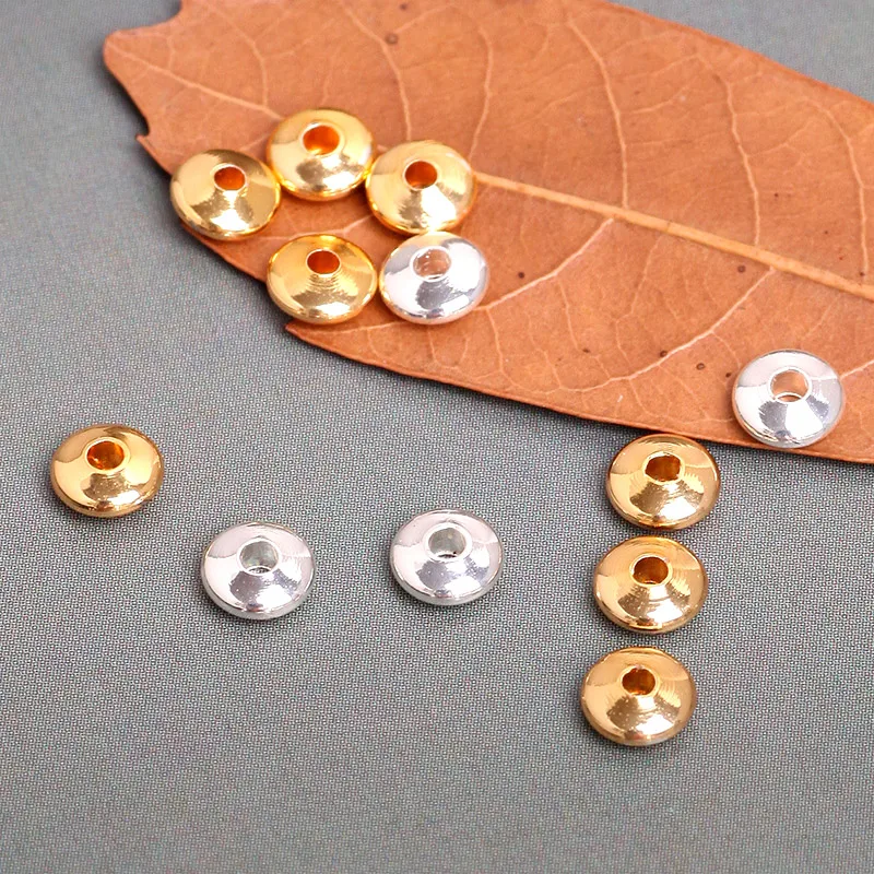 20Pcs 4.82mm Copper Metal Spacers Beads Flat Spacers Connectors For