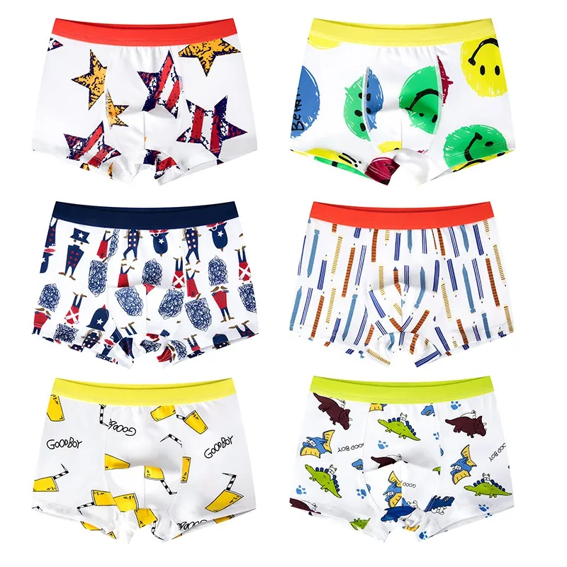 3-11T High Quality Pure Color Boys Underpants Cotton Solid Boys Boxer Briefs Students Kids Underwear Clothing 2 Pcs/lot