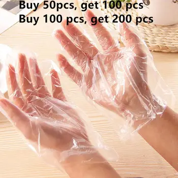 

50/100 Pcs Dining Disposable Gloves Transparent Thickening Beauty Housework Cleaning Gloves Kitchen Home Dining Accessories