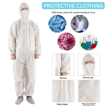 

Disposable Protective Clothing Anti-Dust Isolation Non-Porous Isolation Clothing Suit Workwear Antibacterial Anti-Viruses