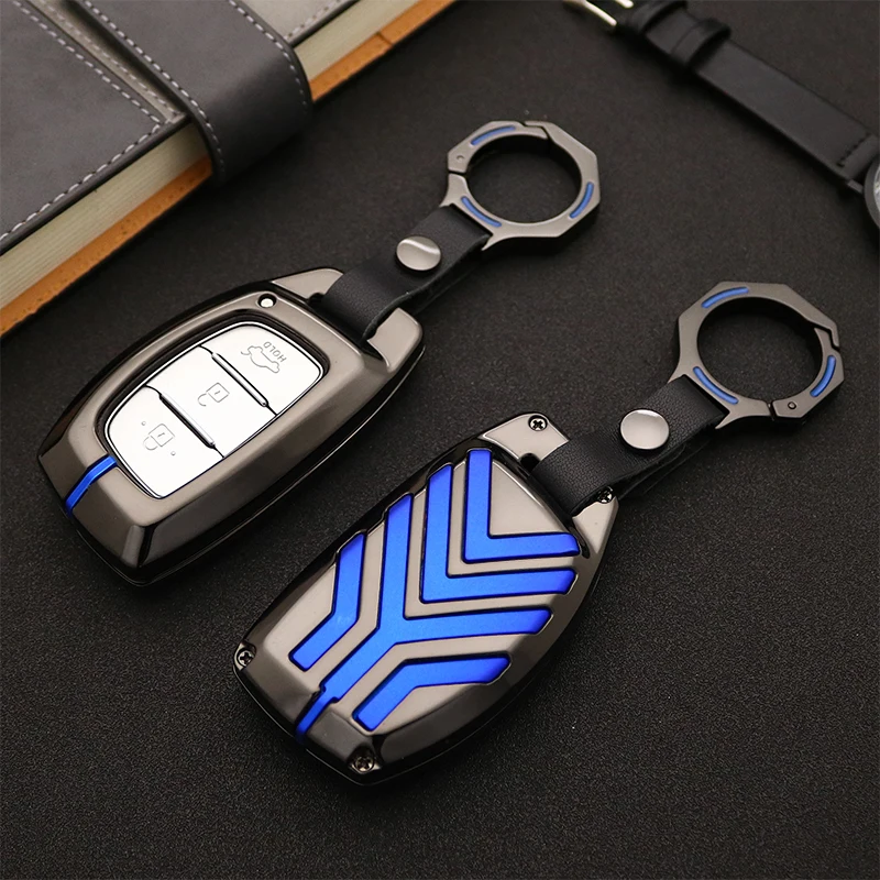 

Car Key Case Cover Protector Protection Accessories Zinc Alloy for Hyundai i10 i20 i30 HB20 IX25 IX35 IX45 Smart